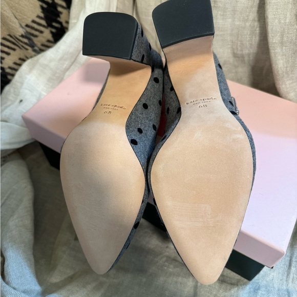 Kate Spade maren velvet shoes - grey/black size 6 - Picture 2 of 2